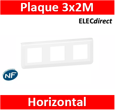 Plaque interrupteur Legrand Mosaïc 8 commandes horizontal