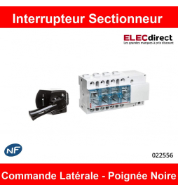 LEGRAND - Vistop - Interrupteur-Sectionneur - Avec commande latéral et poignée noire - 160A - 4P - Réf : 022556