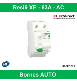 SCHNEIDER - Inter différentiel RESI9 XE 2P - 63A - 30ma - Type AC - R9ERC263