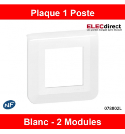 Legrand - Mosaic - Plaque de finition 2 modules - 1 poste - Réf : 078802L