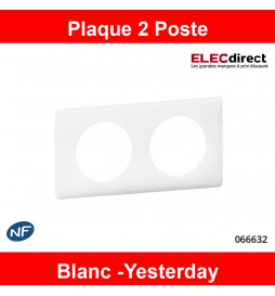 Double prise de courant Céliane Surface avec plaque + boite à encastrer -  Titane - particulier