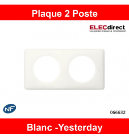 Legrand Céliane - Plaque double Yesterday - Blanc - Réf : 066632