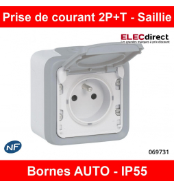 Legrand Plexo - Prise de courant 2P+T 16A 230V - IP55/IK07 - Réf : 069731