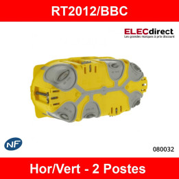 Legrand Batibox - Boîte d'encastrement 2 postes BBC - Prof. 50 - Réf : 080032