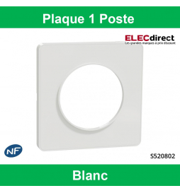 Schneider Odace - Plaque 1 poste - Touch - Réf : S520802