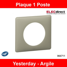 Legrand Céliane - Plaque de finition 1 poste Yesterday - Argile - Réf : 066711