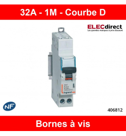 Legrand - Disjoncteur AUTO courbe D 32A DNX3 - Ph+N - 1M - Réf : 406812