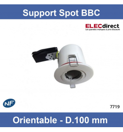 Vision EL - Support Spot Orientable - étanche à l'air - Blanc - D.100mm - BBC - Réf : 7719