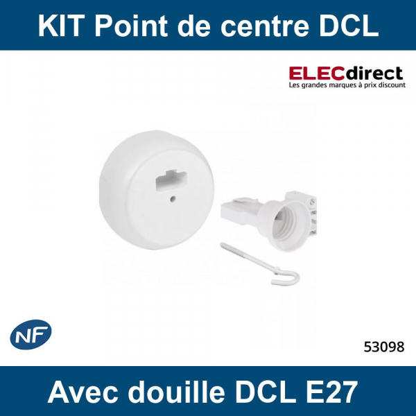 Eur'Ohm - KIT point de centre DCL en saillie - Ø85 mm - avec douille DCL  E27 - Réf : 53098 - ELECdirect Vente Matériel Électrique