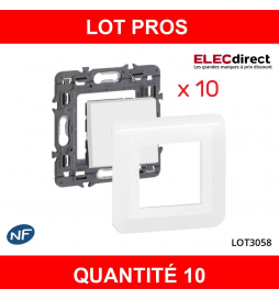 Legrand Mosaic - LOT x10 Va-et-Vient complet - 1 poste (2M) - 10A - 230V - 080251+078802L+077011L