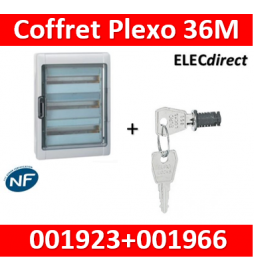 Legrand - Coffret étanche Plexo 36 modules - 3 rangées - IP65/IK09 + serrure - 001923+001966