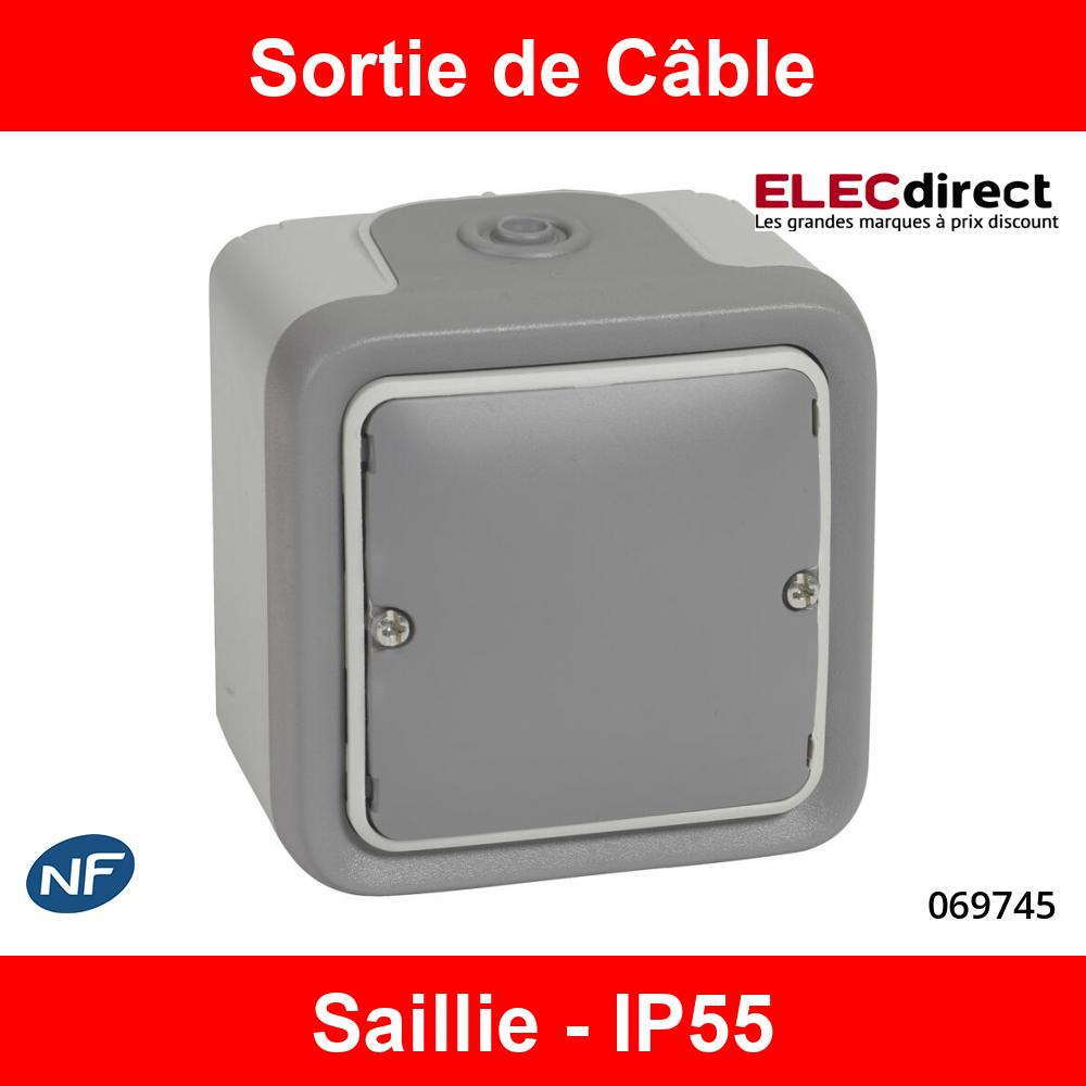 Legrand Plexo - Sortie de câbles avec serre-câbles Plexo complet IP55 saillie - gris - Réf : 069745