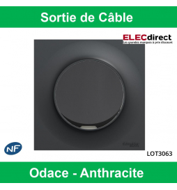 Schneider Odace - Sortie de câble Complète - Fixation VIS - Anthracite - Réf : LOT3063