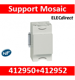 Legrand - Support universel modulaire pour montage appareillage Mosaic 2 modules sur rail plein - 412950+412952