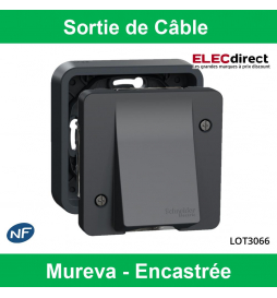 Schneider - Mureva - Sortie de Câble Complète Encastrée - Connexion AUTO - Gris - IP55 IK08 - Réf : LOT3066