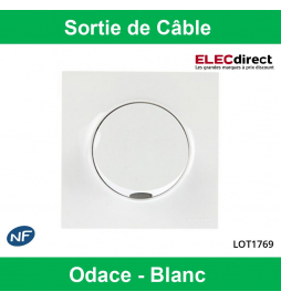 Schneider Odace - Sortie de câble Complète - Fixation VIS - Blanc - Réf : LOT1769
