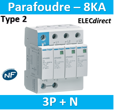 Schneider - Parafoudre iQuick PF10 3P+N - 10KA - Livré avec câble de terre  - réf : A9L16618R - ELECdirect Vente Matériel Électrique