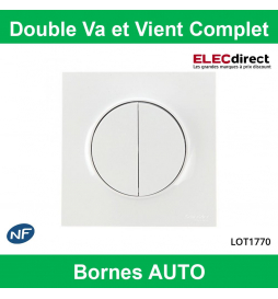 Schneider Odace - Double Va-et-vient Complet - 10A - 250V - Réf : S520214+ S520702