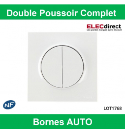 Schneider Odace - Double Poussoir 10A Complet - 250V - s520216+s520702