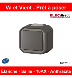 Interrupteur Va et Vient + Prise Etanche Extérieur IP55 Encastrée ou  Saillie 10/16A ONALP