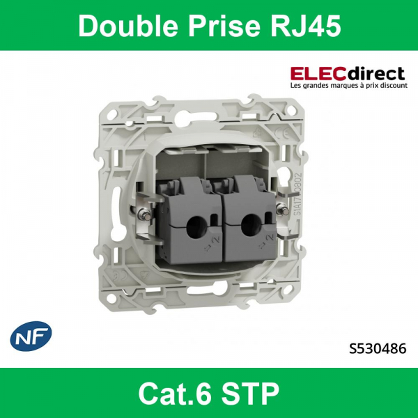 Prise double RJ11 + RJ45 sans plaque, Cat.6 UTP, crème - Sedna Schneider  SDN5200123 - Vente en ligne de matériel électrique
