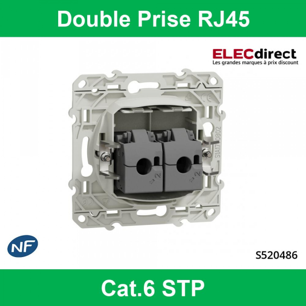 SCHNEIDER Odace Double Prise RJ45 CAT.6 STP Grade 3 - S520486