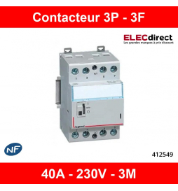 Hager - Contacteur J/N heures creuses - 25A - 3P pour chauffe-eau -  silencieux - ETC325S - ELECdirect Vente Matériel Électrique