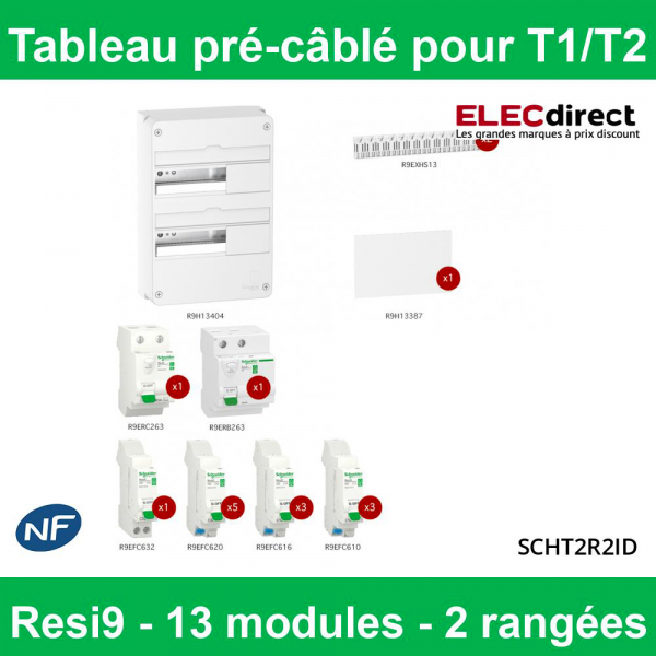 TABLEAU PREEQUIPE 2 RANGEES VERSION XE SCHNEIDER