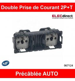 Legrand - Mécanisme Double PC 2P+T Céliane - 16A - Précâblée - Réf : 067124