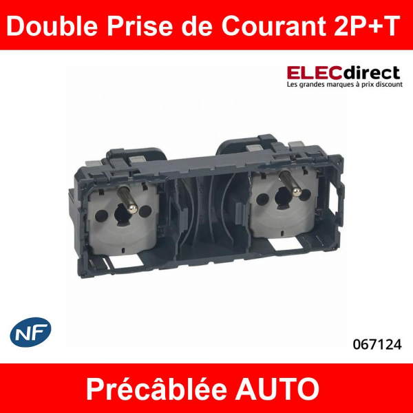 Legrand - Mécanisme Double PC 2P+T Céliane - 16A - Précâblée - Réf : 067124