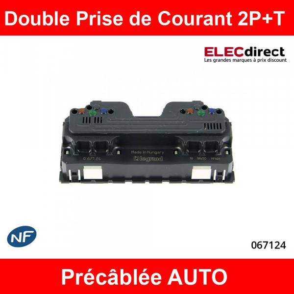 Legrand - Mécanisme Double PC 2P+T Céliane - 16A - Précâblée - Réf : 067124