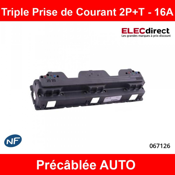 Legrand - Céliane - Mécanisme Triple PC - 2P+T - 16A - Précâblée - Réf : 067126
