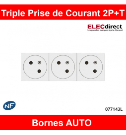 LEGRAND Mosaic Triple Prise De Courant 2P+T Blanc - 077143 - DiscountElec