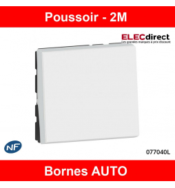 Legrand Poussoir ou poussoir inverseur Mosaic Easy-Led 6A 250V~ 2 modules - blanc 077040L