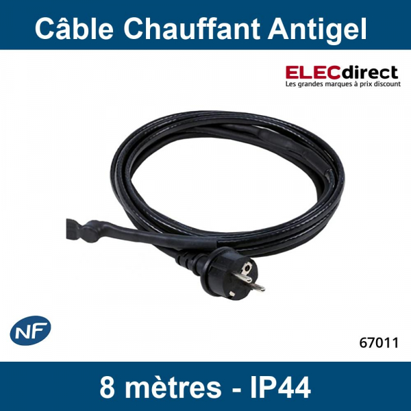 AS Schwabe - Câble chauffant Antigel avec thermostat 2 Mètres - IP44 - Réf  : 67010 - ELECdirect Vente Matériel Électrique