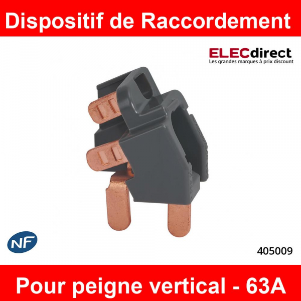 Borne de raccordement pour interrupteur différentiel 63A tête de groupe -  405209 - LEGRAND