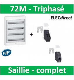 Schneider - Coffret électrique PRAGMA 72M - 4R de 18M triphasé - PRA13754+PRA90046+PRA90047