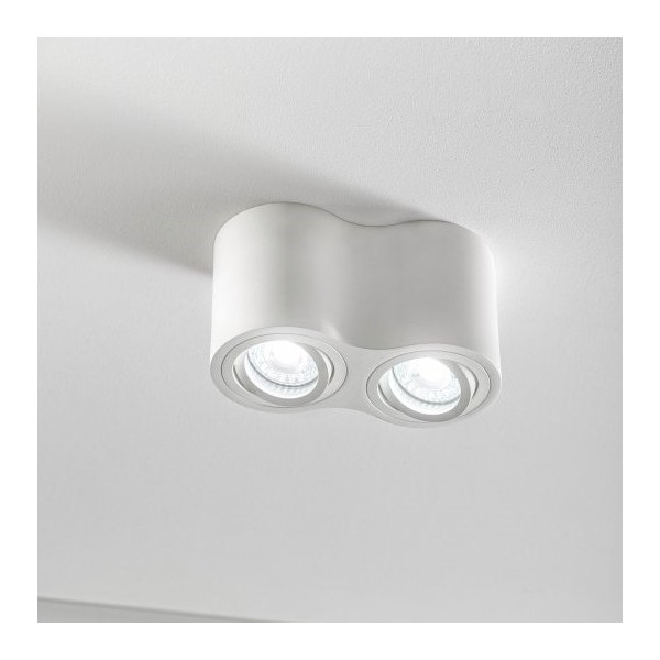GTV Lighting - Plafonnier AVEIRO 2xGU10 - Blanc - 230V - Réf : OS-AV80160OK2-10