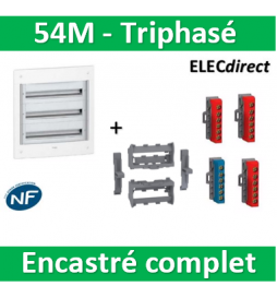 Schneider - Coffret électrique PRAGMA - encastré - 54M - 3R de 18M  triphasé - PRA32318+LGYT601R+R9H13411x2