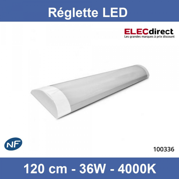 Miidex - LOT DE 5 Réglette LED 120 cm - 36W - 4000K - Réf : 100336 -  ELECdirect Vente Matériel Électrique