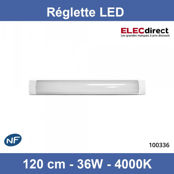 Miidex - LOT DE 5 Réglette LED 120 cm - 36W - 4000K - Réf : 100336 -  ELECdirect Vente Matériel Électrique