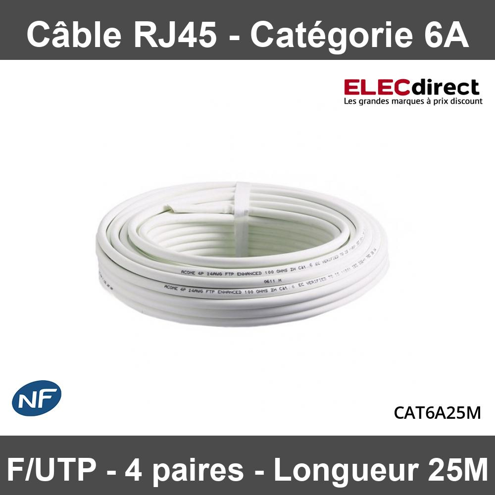 Elecdirect - Câble RJ45 Catégorie 6A F/UTP 4P - Couronne de 100m - Réf :  CAT6A100M - CAT 6 A . - ELECdirect Vente Matériel Électrique