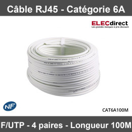 Elecdirect - Câble RJ45 Catégorie 6A F/UTP 4P - Couronne de 100m - Réf : CAT6A100M - CAT 6 A .