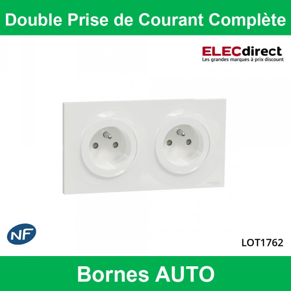 Prise avec terre complet Odace, SCHNEIDER ELECTRIC, blanc