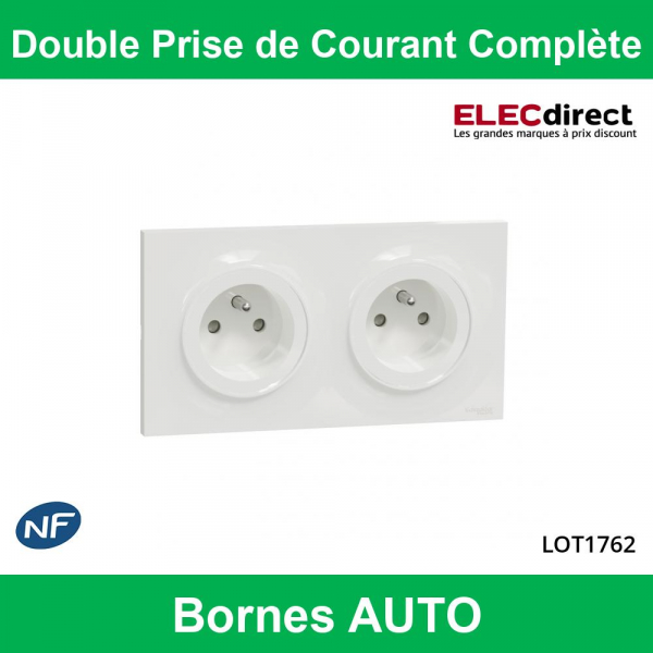 SCHNEIDER Odace Prise De Courant Double 2P+T Pour Rénovation - S521089 -  DiscountElec