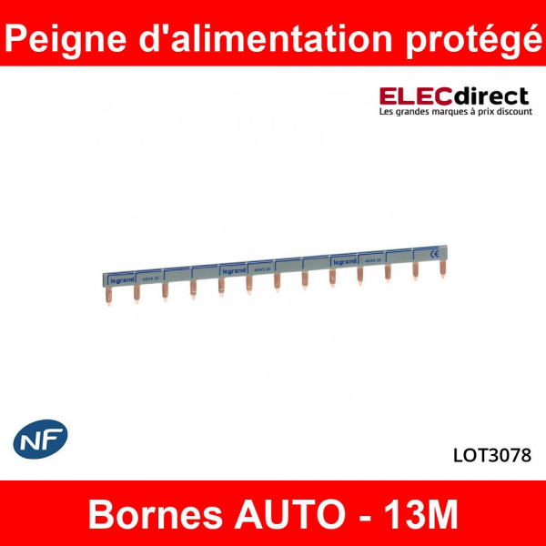 Legrand - Peigne d'alimentation protégé - Double - Réf : 404926x2 +  404988x2 + 404989x2 - ELECdirect Vente Matériel Électrique