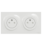 Schneider - Odace 2011 - Double prise de courant affleurante + Plaque - Blanc - Ref. : S520052 x2 + S520704
