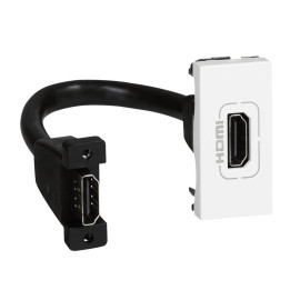 Legrand - Mosaic - Prise HDMI Type-A version 2.0 préconnectorisée - 1 Module - Blanc - Réf : 078778