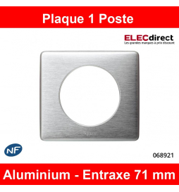 Legrand - Plaque de finition 1 poste Céliane Métal - Aluminium - Réf : 068921