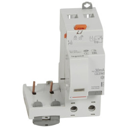 Legrand - Bloc Diff - 40A - 30mA - Type F - 2 Pôles - Pour disjoncteur DX³ 1 mod/pôle - Départ Bas Vis - Réf. : 410434